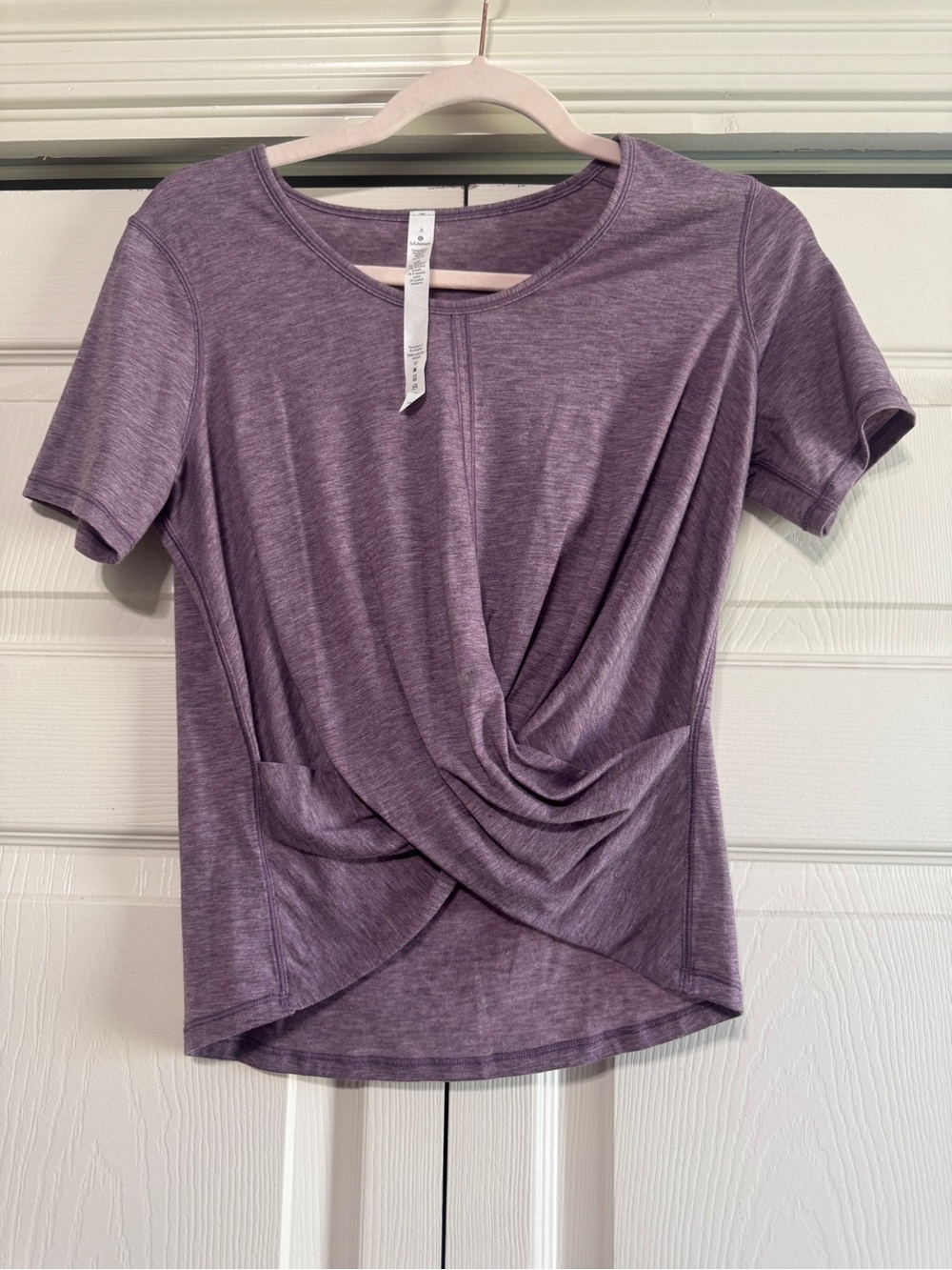 lululemon athletica Heathered Lavender Twist-Front Short Sleeve Tee